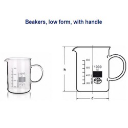 Beakers low form with handle 0